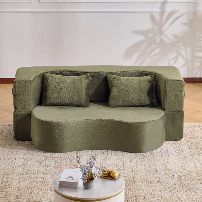 Canapé-lit pliant 71 po, canapé-lit futon moelleux, canapé-lit convertible en mousse haute densité, canapé-lit pliant, Vert
