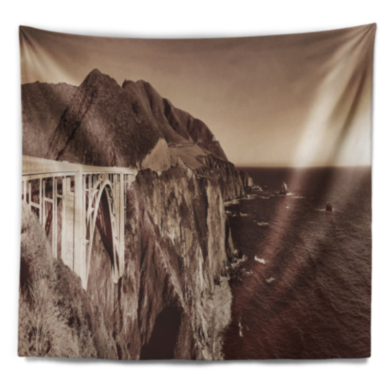 Tapisserie panorama landscape bixby bridge view, H 50 po x l 60 po