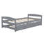 Lit plateforme avec couchette Taille, gris