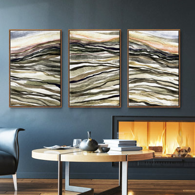 Waterscapes I, ensemble de 3 toiles encadrées