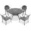 4 meubles de patio en aluminium coulé - noir, à la corrosion, avec des coussins confortables noirs par temps, et confortable pour 4