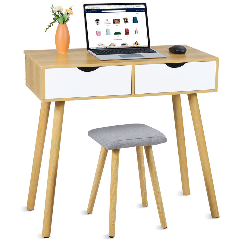 Ensemble de bureau avec chaise Dava, Brun pâle