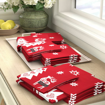 Camellia 100% Cotton Geometric Square Napkin