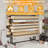 Heavy Duty Lumber Storage Rack, 2000lbs Capacity Double-Sided Wood Storage Shelving with 7 Tiers & 4 Silent Casters, Freestanding Pipe Rack for Garage Workshop Basement, 59.84"L x 35.43"W x 65.74"H