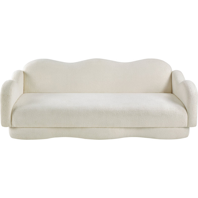 Canapé Redwan, Tissu crème en fausse peau de mouton