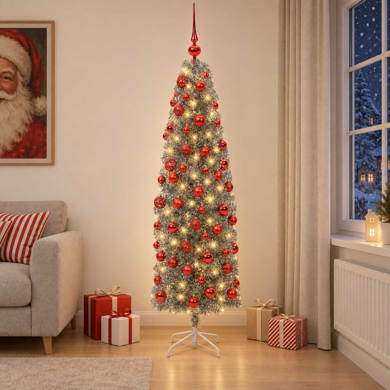 Christmas Tree, 180 cm, with LEDs & red balls