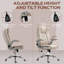 Fauteuil de bureau à haut dossier avec massage par vibrations, fauteuil chauffant Leathaire avec accoudoirs rabattables, roues pivotantes et hauteur réglable-315657747
