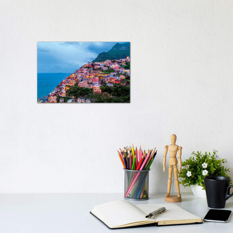 Positano, Illuminated by Susanne Kremer - Wrapped Canvas Print, 20.32 cm H x 30.48 cm W