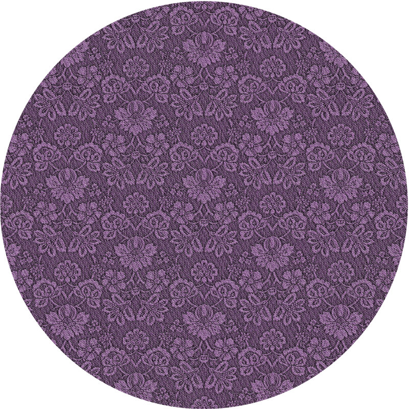 Tapis bleu ardoise à motif, Rond 3 pi