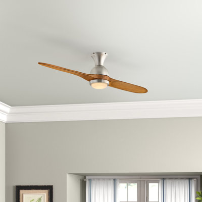 52" Gattis 2 - Blade Flush Mount LED Ceiling Fan with Remote Control and Light Kit