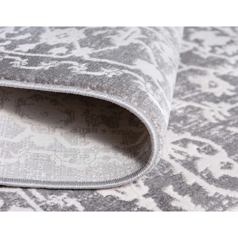 Folkeste Oriental Area Rug, Round 6'1", Gray