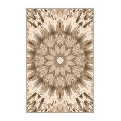 Tapis doux et moelleux Adlai Posh & Luxe Starburst en brun - reliure beige
