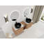 Meuble-lavabo mural 60 po avec lavabo d'art en céramique et 1 tablette de rangement, porte à fermeture en douceur