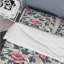 Ensemble de housse de couette moderne rose et vert Flower Gardens Serenity III-109155444