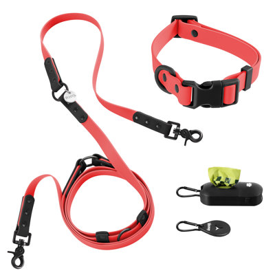 Luna 8FT Adjustable 6-in-1 Waterproof Hands-Free Leash and Collar with LED Flashlight