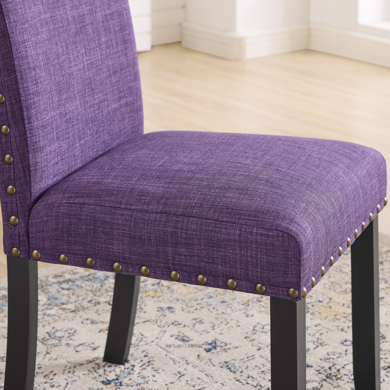Haysi Upholstered Side Chair, Purple