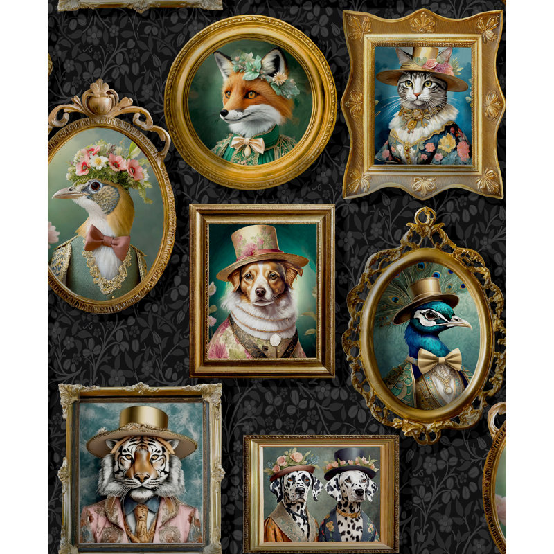 Papier peint Regal Beasts, Gris anthracite
