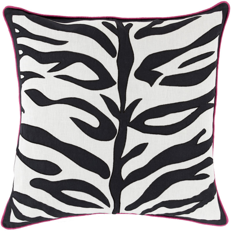 Animal Print Cotton Throw Pillow, 18" H x 18" W x 4" D, Aqua, Polyester