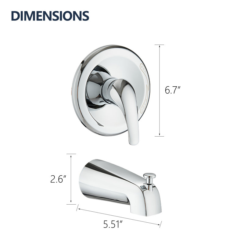 1 Handle Bathroom Bath Shower Mixer, Chrome