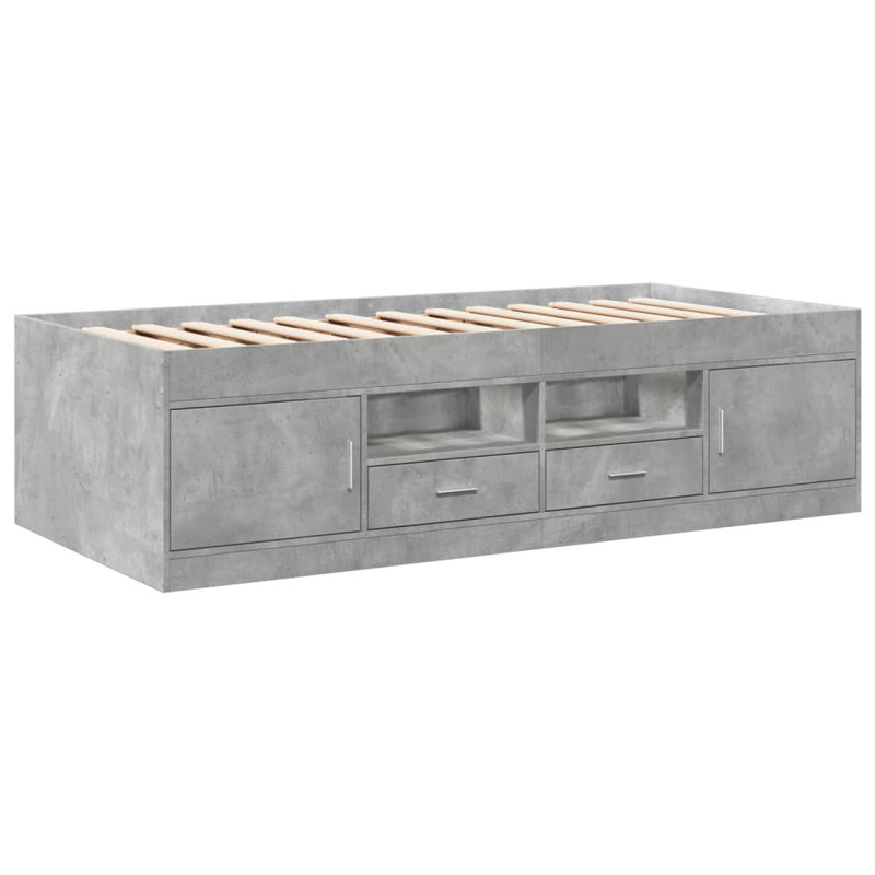 Vidaxl Daybed With Drawers Concrete Grey, Small Single (2'6)