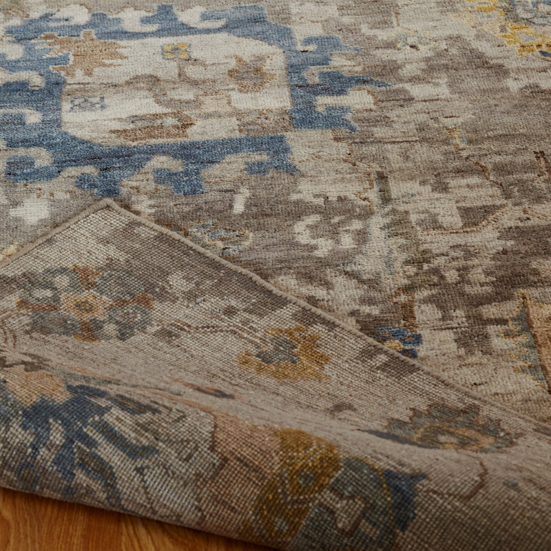 Stigall Handmade Wool Oriental and Abstract Area Rug, Rectangle 6' x 9'