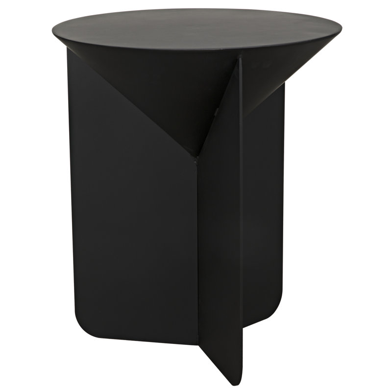 Table de bout à piédestal en acier Lora