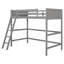 Lit mezzanine simple en bois massif avec échelle