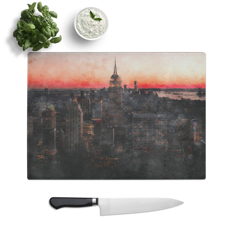 Tempered Glass the Empire Stae in New York Chopping Board, 20 cm x 28.5 cm