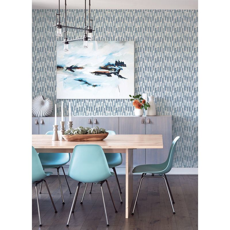 Hannah Geometric Wallpaper Roll, Blue