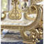 Banc de chambre capitonné métallique doré