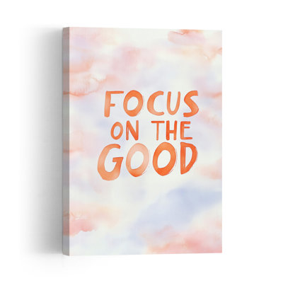 Positive Vibes Only Peaceful Serene Abstract Landscape Nature Wall Art Print 1 Piece Wrapped Canvas Wall Art