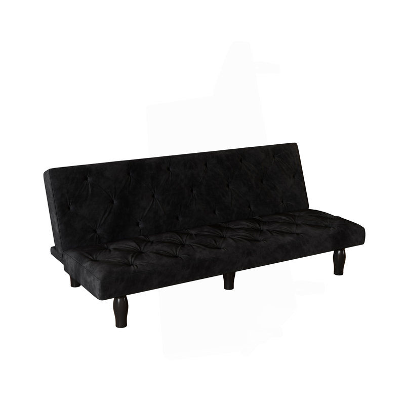Sofa-To-Bed Evolution: 66" Black Velvet Sofa Bed Transforms Seamlessly, Ideal For Family Living Rooms, Apartments, And Bedrooms