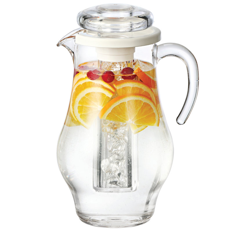 Clear Plastic Pitcher with Ice Tube