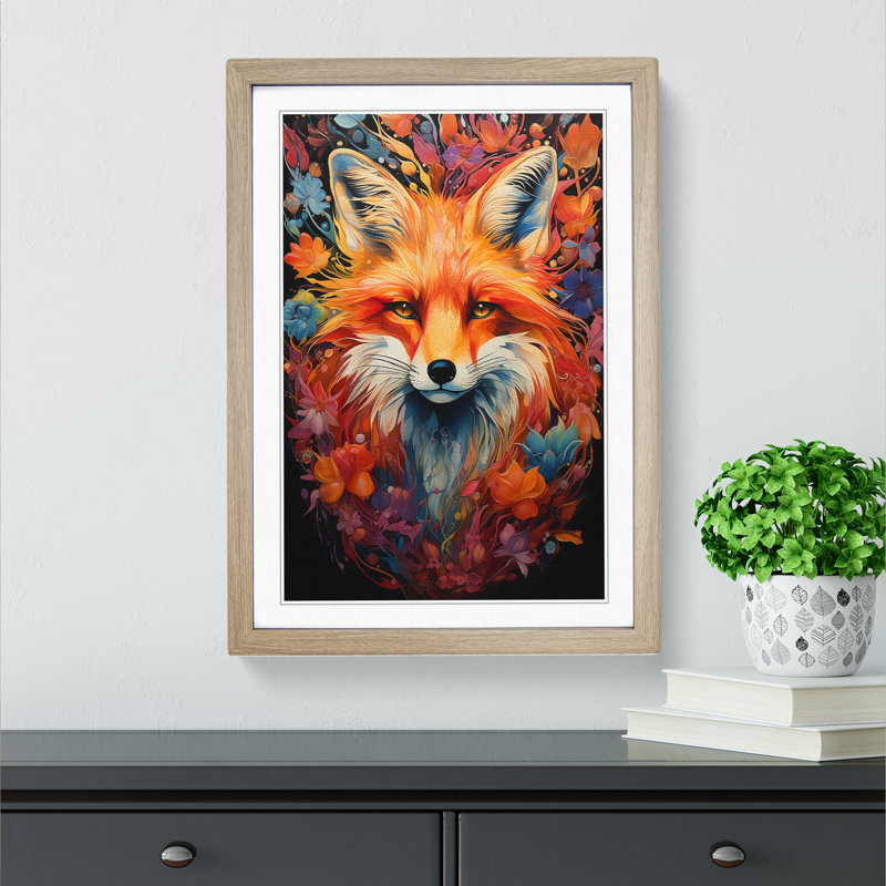 Single Picture Frame Print on Wood, 46cm H x 34cm W, Oak Framed