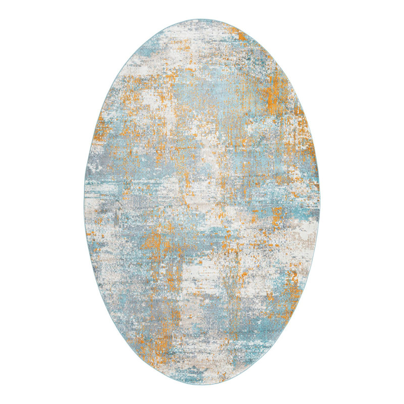 Haefner Abstract Indoor Rug, Oval 5'5" x 8'