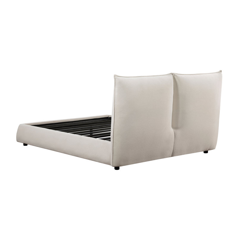Lenore Modern Chenille Upholstered Platform Bed with Pillow Headboard, Full