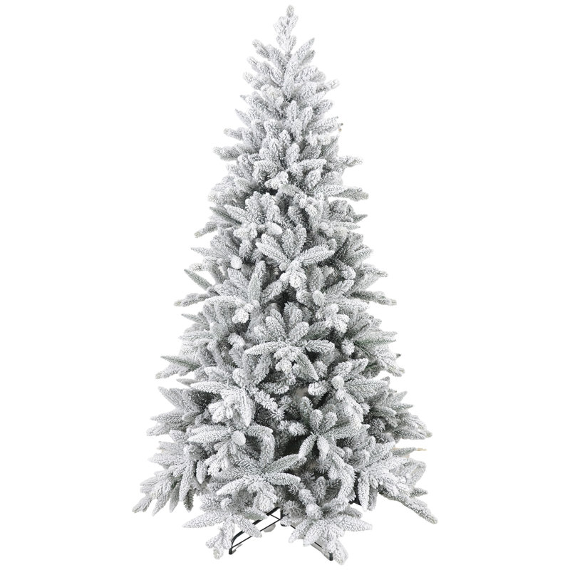 Arbre de Noël artificiel enneigé 7 pieds, facile à assembler, 6'