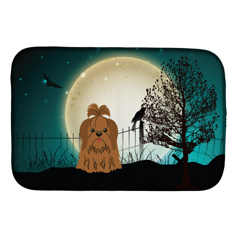 Tapis de séchage tzu de shih halloween, Chocolat