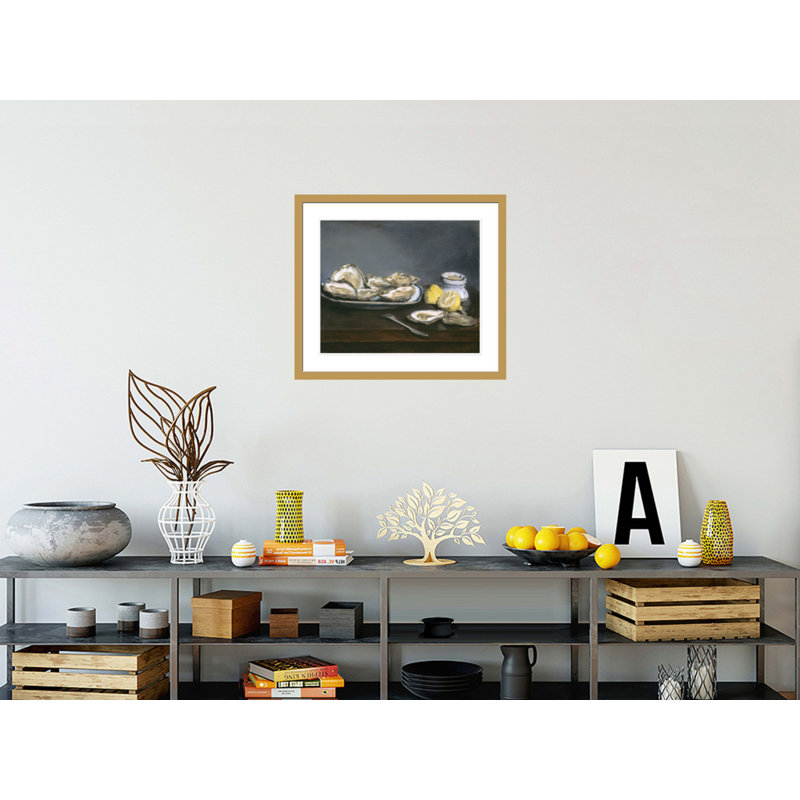 «Oysters» par Édouard Manet, impression giclée sur cadre, H 23,5 po x l 26,86 po