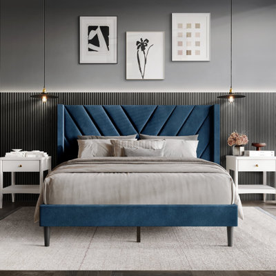 Elegence Wingback Platform Bed
