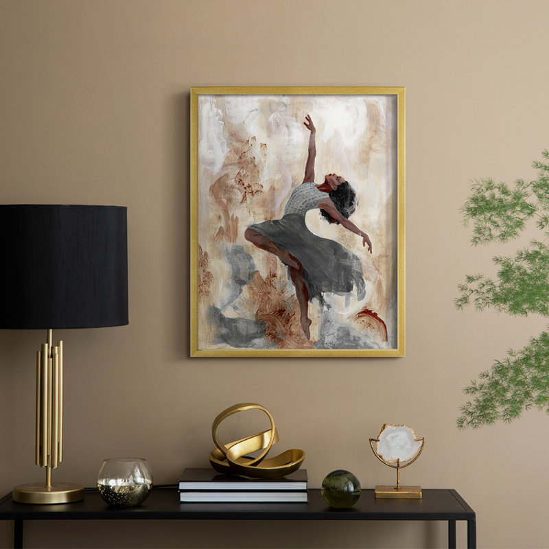 Beautiful Dancer I, reproduction encadrée - bois massif, H 30 po x l 24 po, Doré