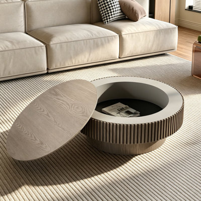 Timeshia Round Coffee Table With Storage