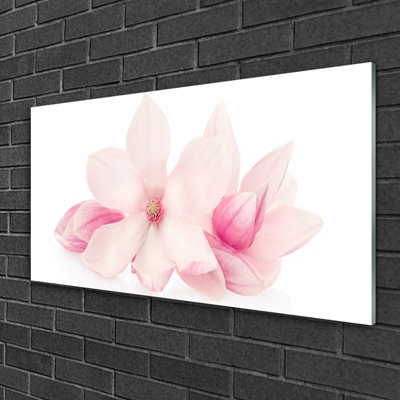 Glass Print Wall Art 100X50cm Image Printed On Glass Decorative Wall Picture Behind Toughened / Tempered Safety Real Glass For Kitchen & Living Room Theme: Flowers Floral