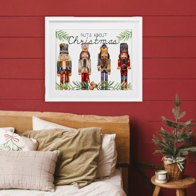 «Nuts About Christmas Nutcrackers», reproduction encadrée sous verre, conception de Kim Allen