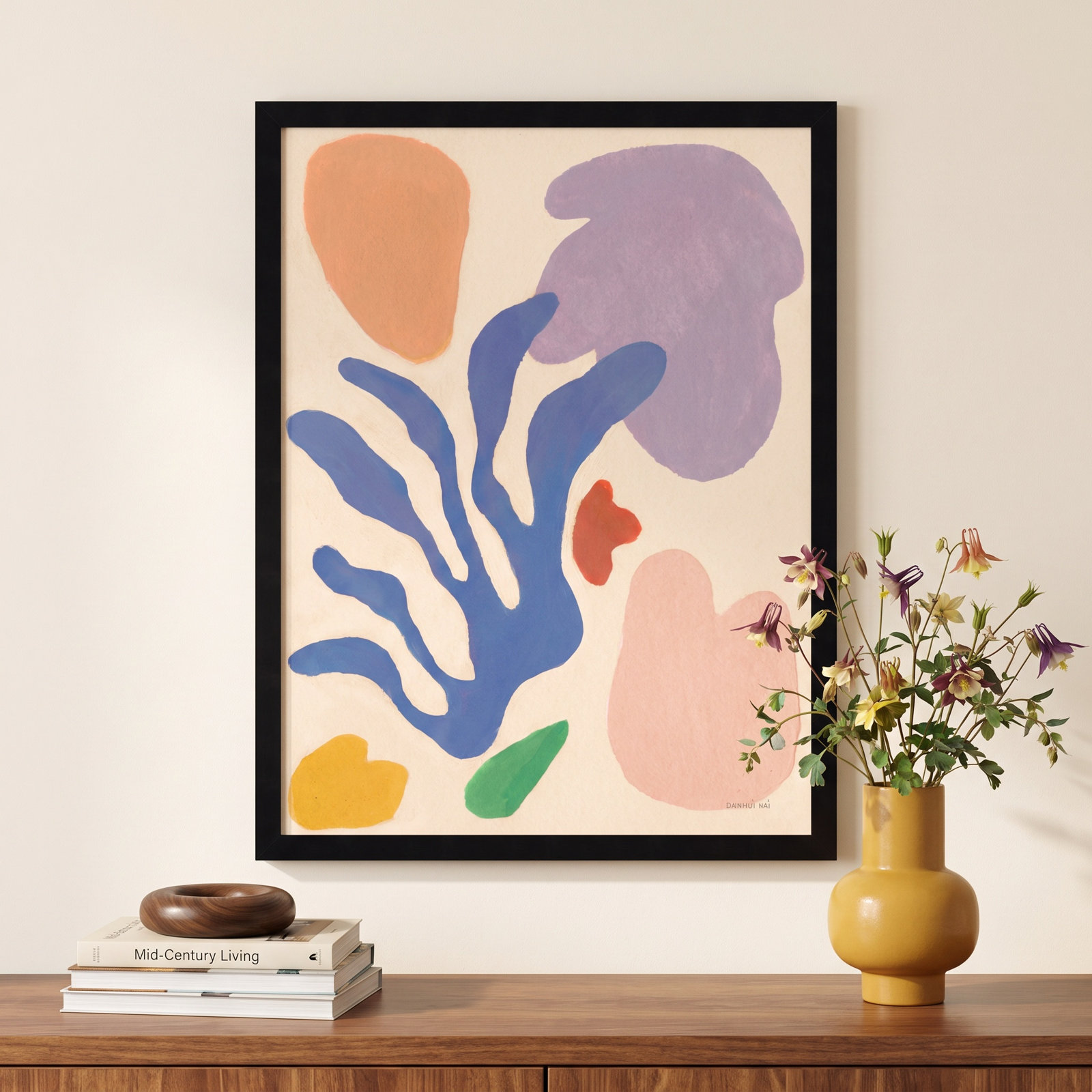 Honoring Matisse Warm by Danhui Nai, 25" H x 19" W x 1" D, Black