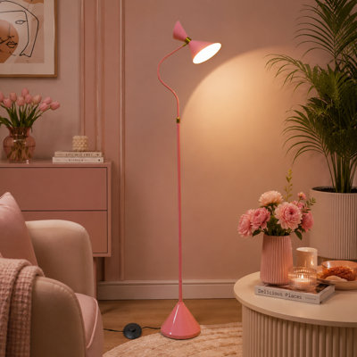 Lampe sur pied moderne 57,7 po, abat-jour réglable et interrupteur au pied, pour salon, chambre à coucher, bureau (ampoule incluse)