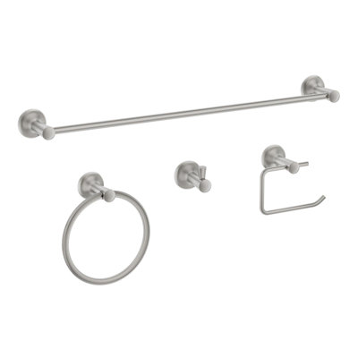 Sereno Brushed Nickel 4 pieces Decorative Bathroom Hardware sets