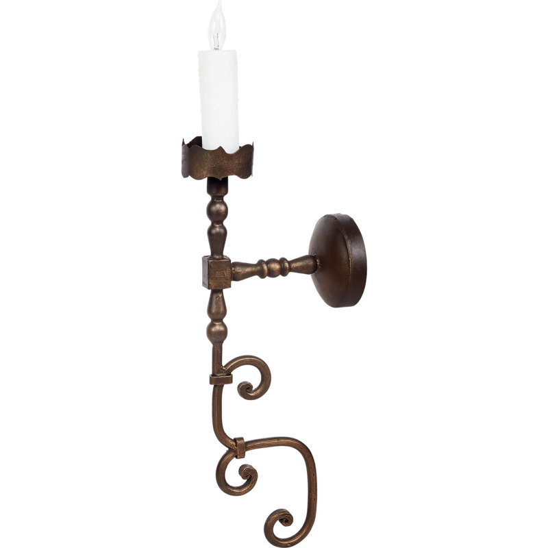 1 - Light Candle Wall Light, Bronze