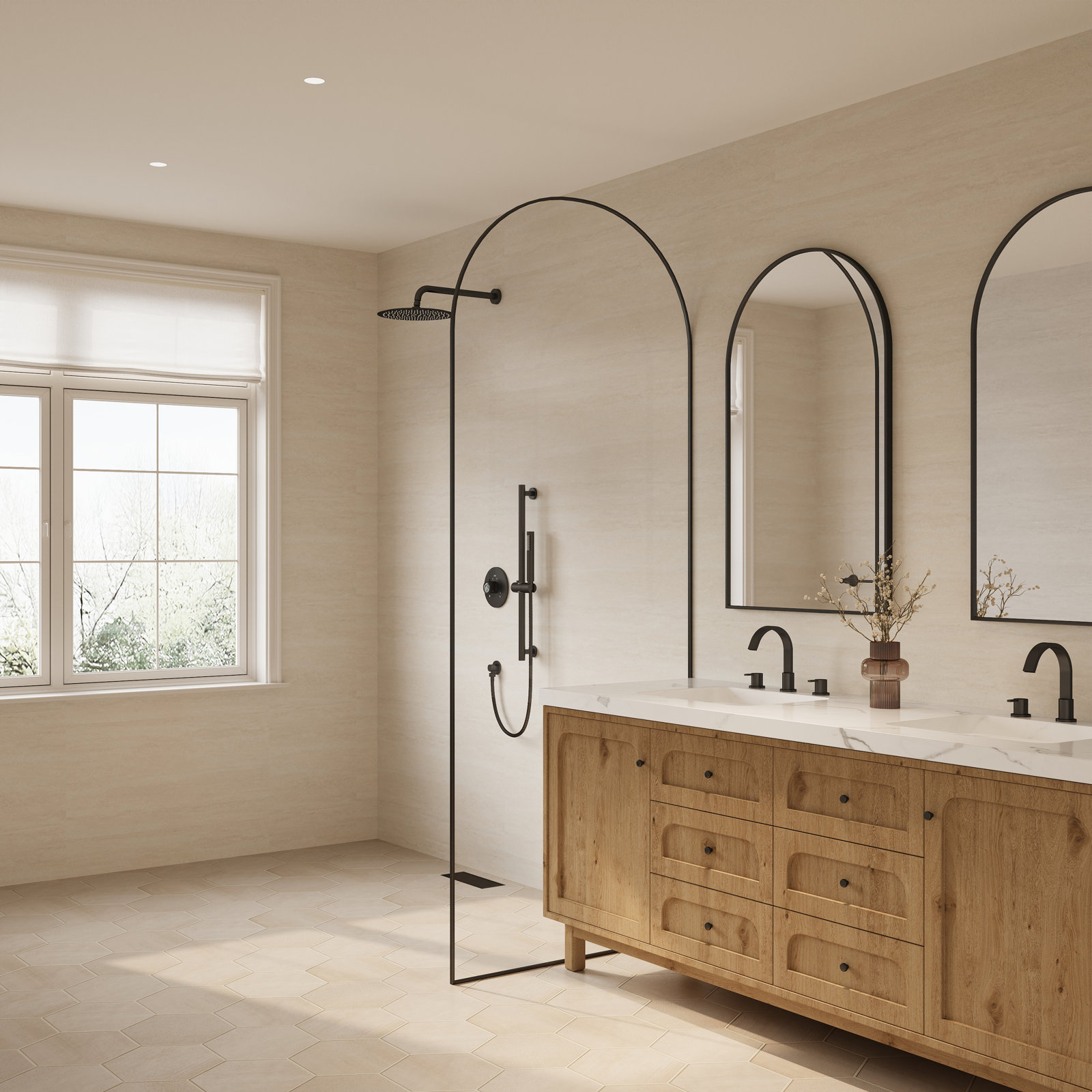 10" Rainfall Shower System with Slide Bar, Matte Black