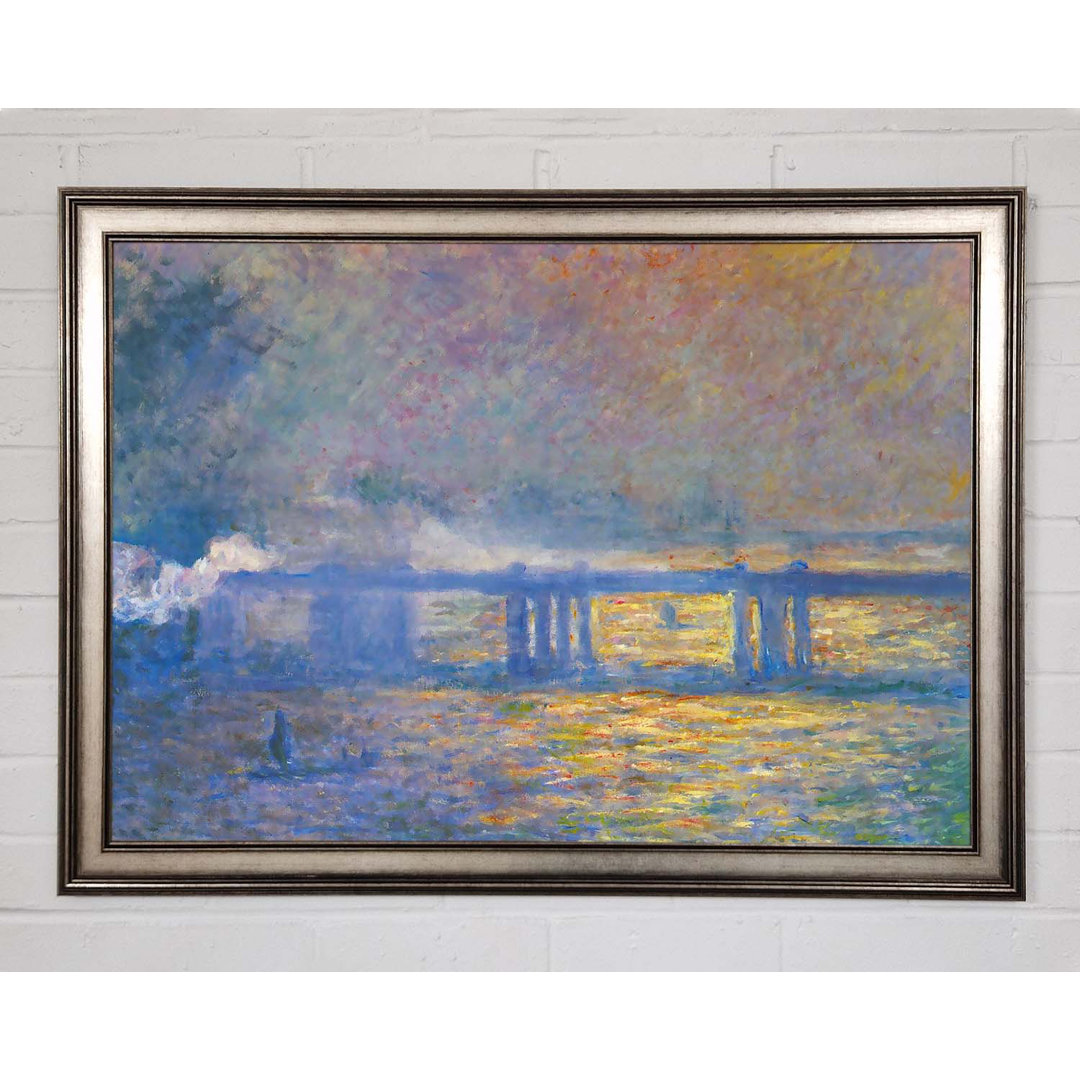 Gerahmtes Leinwandbild Monet Charing Cross Bridge